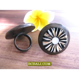 Bali Shells Wooden Rings Natural Organic Unique